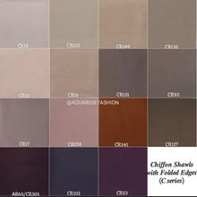 Load image into Gallery viewer, Folded Edge Chiffon Mandel Hijabs (C & F Colours) - SELECT YOUR COLOUR
