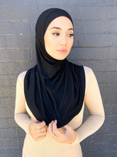 Load image into Gallery viewer, Black Two Piece Cotton Hijab