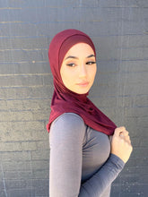 Load image into Gallery viewer, Burgundy Two Piece Cotton Hijab