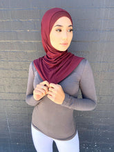 Load image into Gallery viewer, Burgundy Two Piece Cotton Hijab