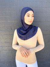 Load image into Gallery viewer, Navy Blue Two Piece Cotton Hijab