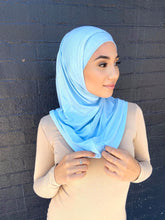 Load image into Gallery viewer, Sky Blue Two Piece Cotton Hijab