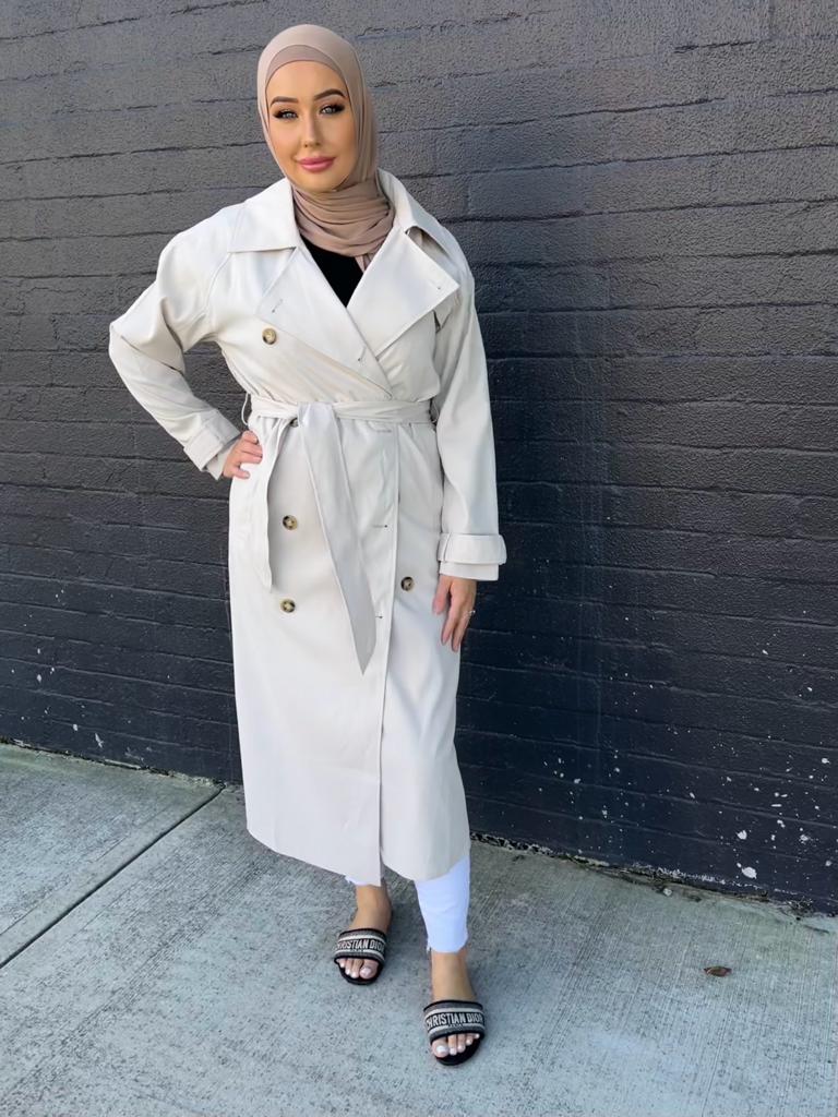 White Trench Coat Jacket