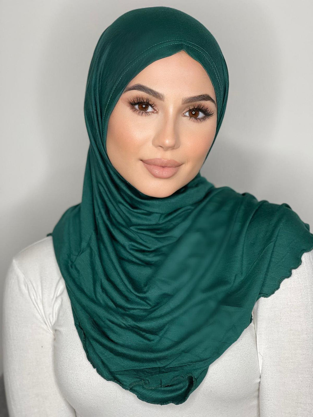 Bottle Green Easy Wrap Cotton Hijab (No Head Band)