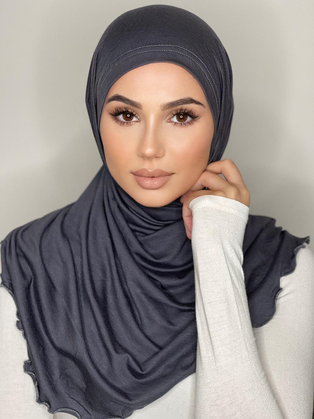Grey Easy Wrap Cotton Hijab