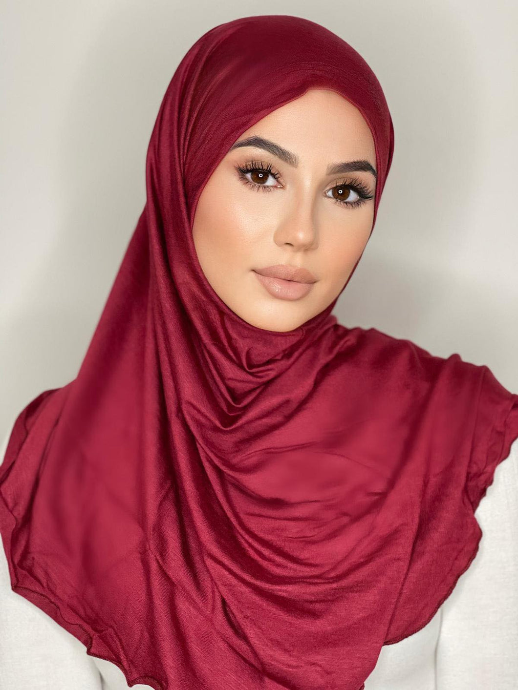 Red Easy Wrap Cotton Hijab
