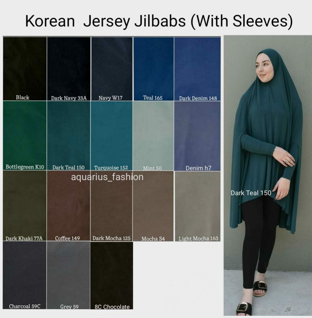 Jilbabs With Sleeves (Dark Palette) - SELECT YOUR COLOUR