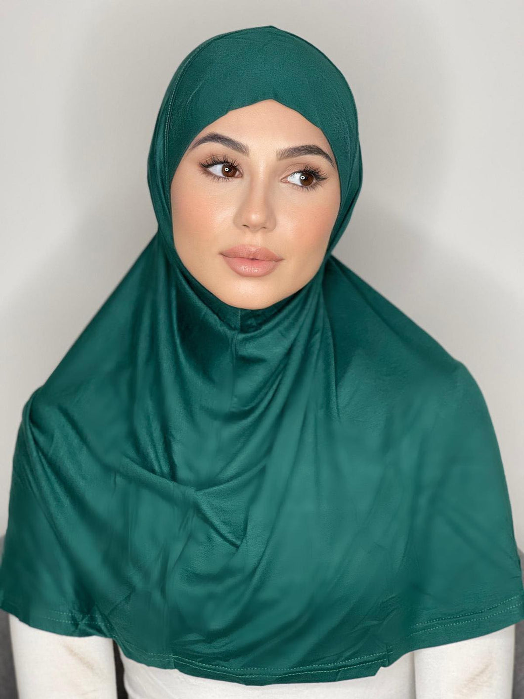 Bottle Green One Piece Cotton Hijab