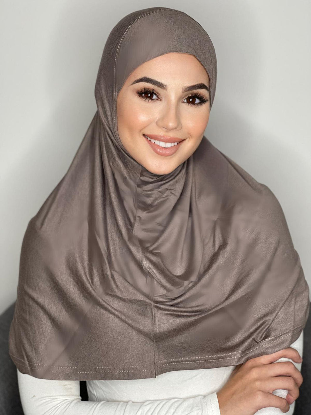 Mocha One Piece Cotton Hijab