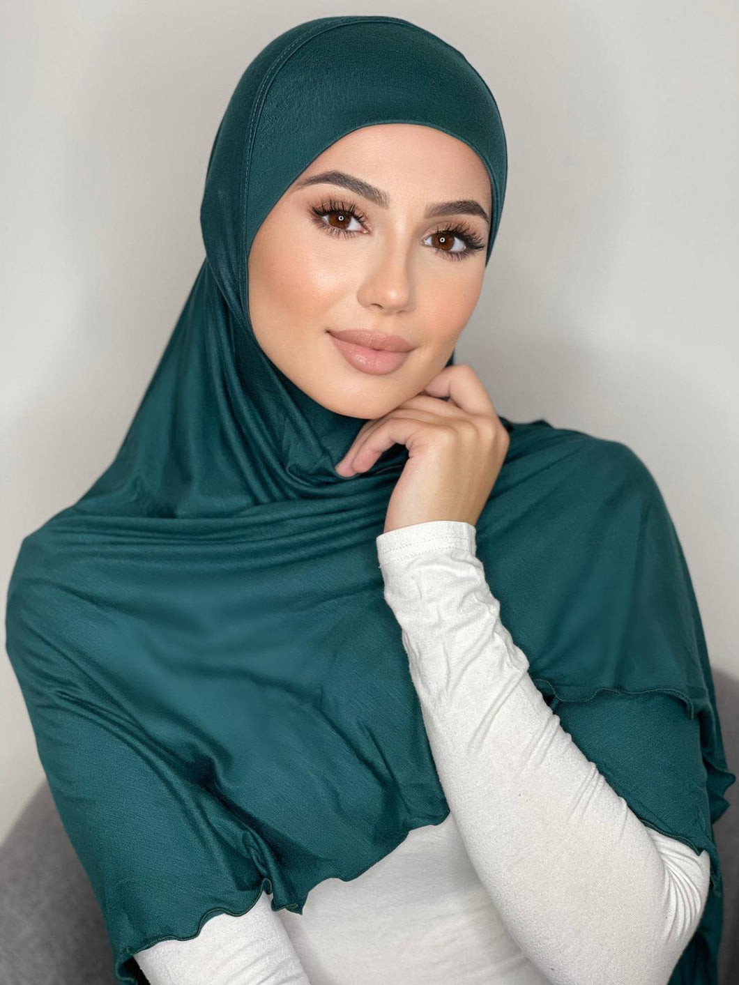 Bottle Green Easy Wrap Cotton Hijab