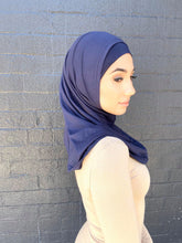 Load image into Gallery viewer, Navy Blue Two Piece Cotton Hijab
